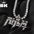 THE BLING KING Real Hasta La Muerte Pendant Necklace For Men Two Tone Color RHLM Charm Chain Hip Hop