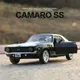 1:36 Chevrolet USA 1969 Camaro SS Vintage Matte Black Diecast Metal Car Model Toy For Collection