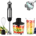Wancle Frullatore a immersione da 1000 W Frullatore a immersione 4 in 1 Potente frullatore a stick 16 velocità regolabili per frullati di proteine Crema montata