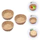 3 Pcs Fruit Container Woven Basket Rustic Bread Small Wicker Baskets Bamboo Snack Gift Storage