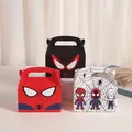 12pcs SpiderMan Cake Candy Box Cartoon Gift Box with Handheld for Baby Shower Birthday Favour Boxes