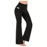 Women's Flared Pants with Pockets Flared Leg Yoga Pants High Waist Fitness Casual Tummy Tuck Pants