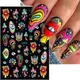 3D Eye Mushroom Nail Sticker Laser Shining Adhesive Stickers for Nails Lip Flowers Nail Art