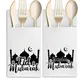 5pcs mosque masjid Ramadan Mubarak paper Napkins cutlery holders Eid al-Fitr Muslim Islamic Kareem