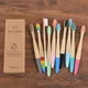 10 Pcs Adults Colorful Bamboo Toothbrush Natural Teeth Brush Teeth Whitening Dental Oral Care Medium