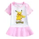 1-6years Girl Dress Cute Pokemon Kids Baby Girl Cotton Dress Kids Cartoon Summer Children Kids