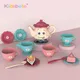 Kids Simulation Tea Set Pretend Play Kitchen Toys Tinplate Afternoon Tea Toys Teapot Teacup Food