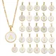 Minimalist Initial Enamel White A-Z Pendant Letter Alphabet Personalize Pendant Necklace for Women