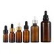 10pcs 5ml 10ml 20ml 30ml 50ml 100ml Amber Brown Dropper Bottles Glass Essential Oil Pipette Bottle