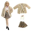 NK 1 Set Barbies Doll Clothes Outfit Dress Fashion Coat Top Clothing For Barbie Doll Clothes Doll