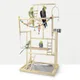 Wood Parrot Playground Bird Playstand Perchers Cockatiel Playgym With Swing Ladders Feeder Bite Toys