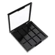 Empty Powder Makeup Palette Case for Eyeshadow Blusher Lipstick Cosmetic DIY Plate 12 Grids Black