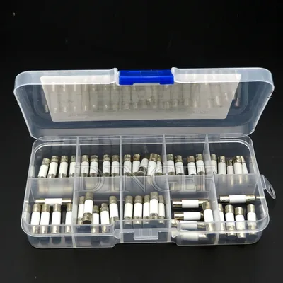 50PCS 10 Kinds Fast Ceramic Fuses Kit 250V 5mm x 20mm 0.25A 0.5A 1A 2A 3A 5A 8A 10A 15A 20 AMP Fuse