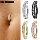 1PC Implant Grade G23 Titanium Cz Belly Button Ring Septum Ring Clicker Belly Clip Navel Ring Curved