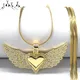 Love Heart Angle Wing Zircon Necklace for Women Men Stainless Steel Snake Chain Copper Necklaces