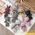 10PCS shiny silk teddy bear plush toy doll bag pendant Soft Stuffed Rabbit Bear Plush Toy Keychain