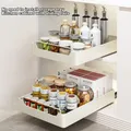 Pull-out Kitchen Storage Rack with Slide Rails Free of Installation Kitchen Spice Box Storage Rack