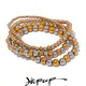 Yhpup 3/4/5/6 MM Perline in acciaio inossidabile Bracciale elastico fatto a mano quotidiano Bracciale da polso impermeabile Gioielli color oro all'ingrosso da uomo