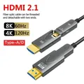 8K HDMI 2.1 Detachable Fiber Optic Cable Type A+Type D HDMI Active Fiber 8K@60Hz 4K@120Hz 48Gbps 15m