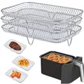 Air Fryer Three Stackable Dehydrator Racks 304 Stainless Steel Air Fryer Basket Tray Air Fryer