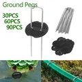 30/60/90pcs Garden Pegs Rust-resistant U Shaped Metal Pins Duty Spikes Ground Staple with Buffer