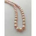 Real Photo 18“ AAAA++ Japanese Akoya 9-10mm Pink Pearl Necklace 14K Yellow Gold clasp