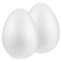 20cm 2pcs White Foam Eggs Solid Modelling Polystyrene Foam Eggs Ball DIY Painting Easter Decorations