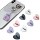 Kawaii Adhesive Metal Heart Phone Charm Holder Mobile Phone Case Finger Ring Stand Hooks Buckle