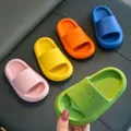 Children Bathroom Slippers Summer Solid Color Anti Slip Soft Sole Kid Slippers 2-8 Years Old Boys