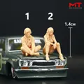 Miniatures Figurine A214 1/87 1/64 1/43 Headset Couple Girl Boy Figures Doll Diorama Scene Props For