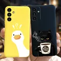 For Samsung A14 5G 2023 Case Lovely Yellow Duck Cat Cartoon Funda For Samsung Galaxy A14 SM-A145F