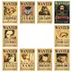 10Pcs Anime One Piece Wanted Posters Stickers Figure Luffy Bounty Wanted Posters Kid Action Figures