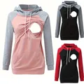 Womens Maternity Nursing Hoodie Sweatshirt Hoodies Long Sleeve Breastfeeding Pregnancy Top Kangaroo