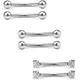 6Pcs Curved Barbell Eyebrow Ring Stainless Steel Belly Lip Ring Inlaid Shiny Zircon Elegant Body