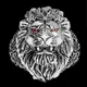 Men's Fashion Domineering Lion Rings for Men Ruby Eyes Lion Ring Hip Hop Punk Party Ring Anniversary