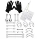 1-35pcs Piercing Kit Stainless Steel Eyebrow Rings Horseshoe Ring Industrial Piercing Jewelry Women