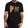 Sad Cat Mewing T Shirt Funny Two Cats Talking Meme Y2k coppie regalo Tee top 100% cotone morbido