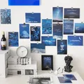 Ins Fantastic Dark Blue Scenery Decorative Card Art Aesthetic Card Background Wall Photo Props