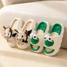 Children's four-season linen slippers Children's four-season linen home boys and girls linen thick