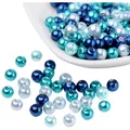 1 Box 6mm Mixed Blue Color Pearlized Glass Pearl Beads for Jewelry Making about 200pcs/box