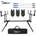 Coonor Carp Fishing Rod Stand Holder Fishing Pole Pod Stand w 3 Bite Alarms Bait Swingers Fishing