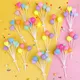 Mini Plastic Heart Balloon Cake Topper Cupcake Flags Birthday Party Valentine's Day DIY Decoration