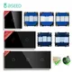 BSEED 1/2/3Gang Sensor Touch Switch Spare Parts Wall Light Switches Base 1/2/3Way Glass Panel EU