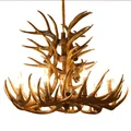 Vintage Deer Chandelier Lighting Retro Antler Chandelier for Living Room Church Lustres Luminaria