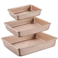 Thicken Carbon Steel Golden Baking Tray Nonstick Square Oven Cake Bread Pastry Pans Biscuits