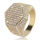 Milangirl Fashion Men Rings Copper Gold silver Color Ring Iced Out Bling Pave Cubic Zirconia