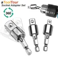 Impact Driver Socket Adapter 360 Degree Rotatable 1/4 3/8 1/2 Wrench Drill Hex to Square Male