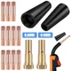 15Pcs MIG Welding Kit Flux Core Gasless Nozzle 0.8/0.9mm Brass Welding Tips Replacement MIG Welder