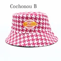 Bob Cochonou Yellow Black Reversible Bucket Hats for Men Women Cotton Fisherman Hat Girl Boy