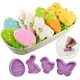1set Plastic Easter Biscuit Cookie Cutter Baking Mold Easter Bunny Pattern Pastry Plunger 3D Die